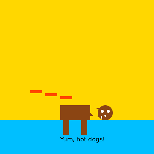 Daschund eating hot dogs on the beach - DrawGPT