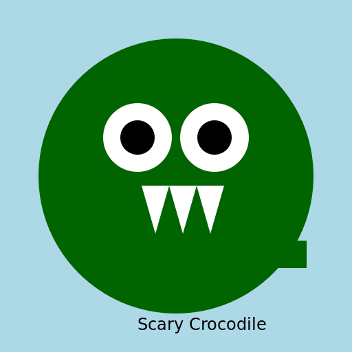 Scary Crocodile - DrawGPT