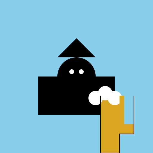 Big Black Dog with Beer - DrawGPT
