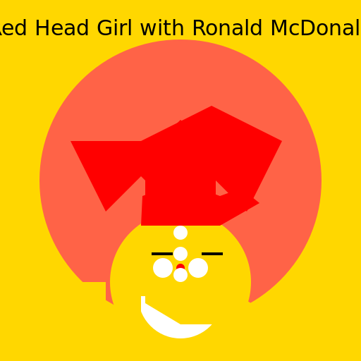 Red Head Girl with Ronald McDonald - DrawGPT