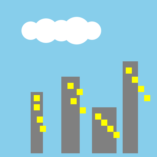 City Skyline with Blue Sky and Beautiful Clouds - DrawGPT