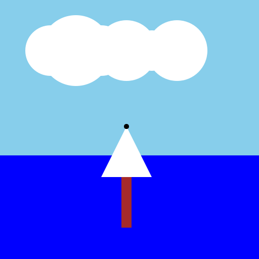 Sailboat on the Sea with Clouds as a Stencil - DrawGPT
