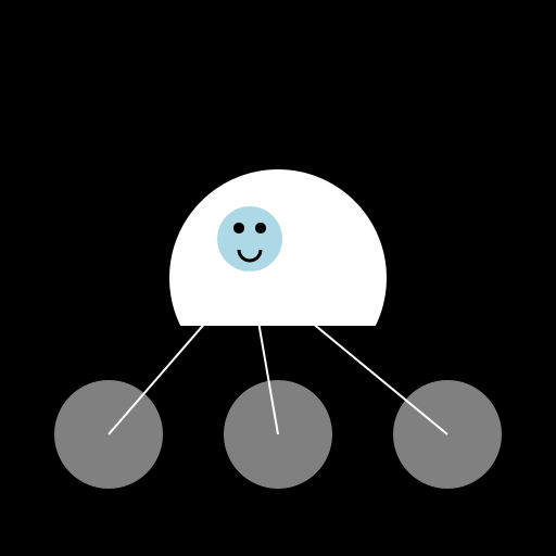Little boy on a cloud in space looking at 3 moons - DrawGPT
