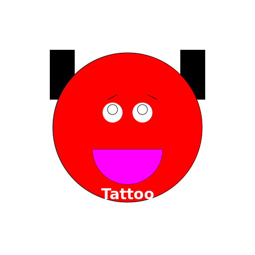 Tattoo with Guns on Each Side of the Head - DrawGPT