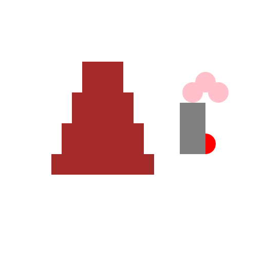 Chair on a White Floor with an Apple and a Vase with Pink Flowers - DrawGPT
