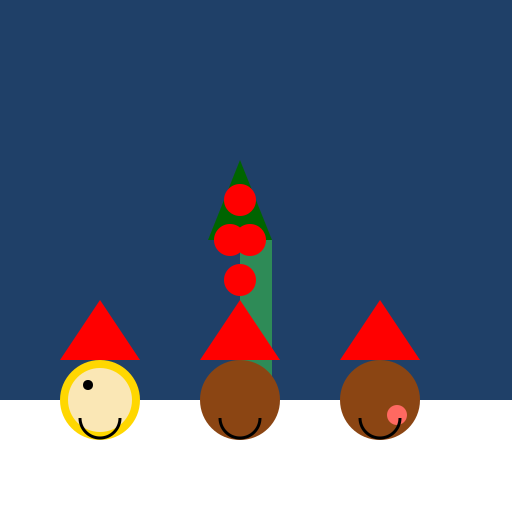 Christmas Scene with Three Boys - DrawGPT