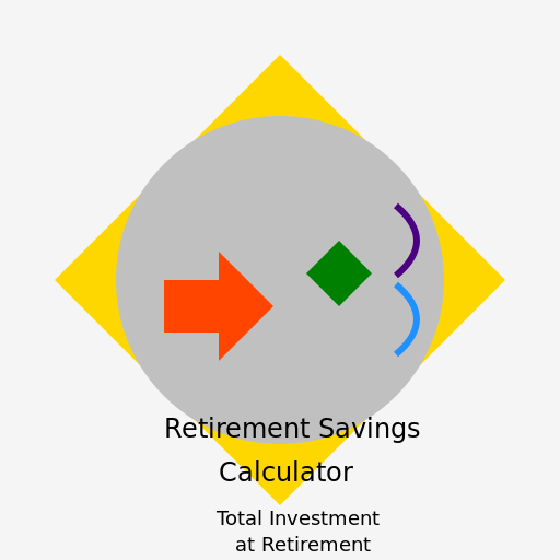 Retirement Savings Calculator with Total Investment at Retirement Logo - DrawGPT