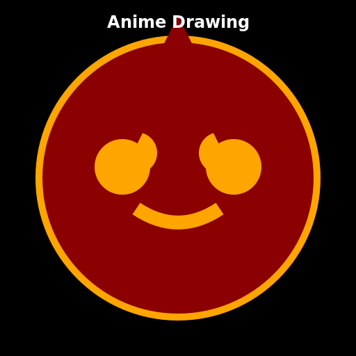 Anime Drawing with Dark Red and Orange - DrawGPT