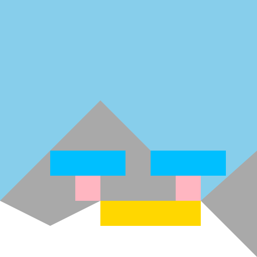 Mountain Ski Side Resort with Pools, Spas, and Fancy Hotel Rooms - DrawGPT