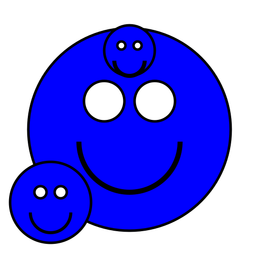 Smiley Face Sprite in Blue - DrawGPT