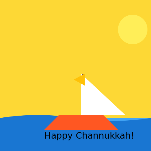 Channukkah Sailboat Greeting Card - DrawGPT