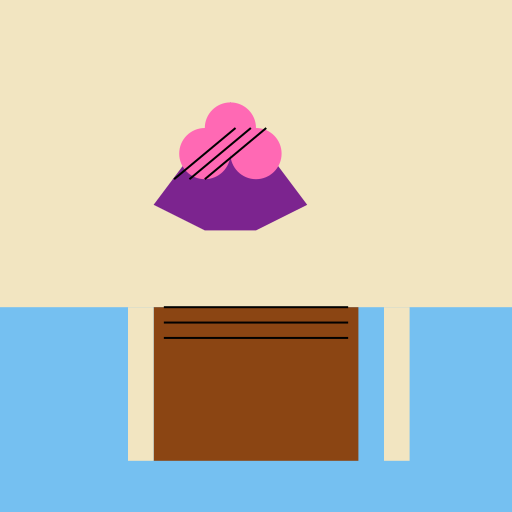 Close-up of a Coconut Stump and Orchid Tree on the Beach - DrawGPT