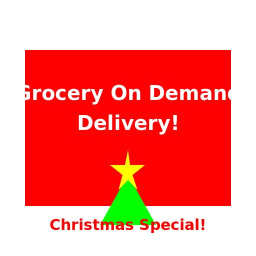 CHRISTMAS THEME BANNER FOR GROCERY ON DEMAND DELIVERY - DrawGPT