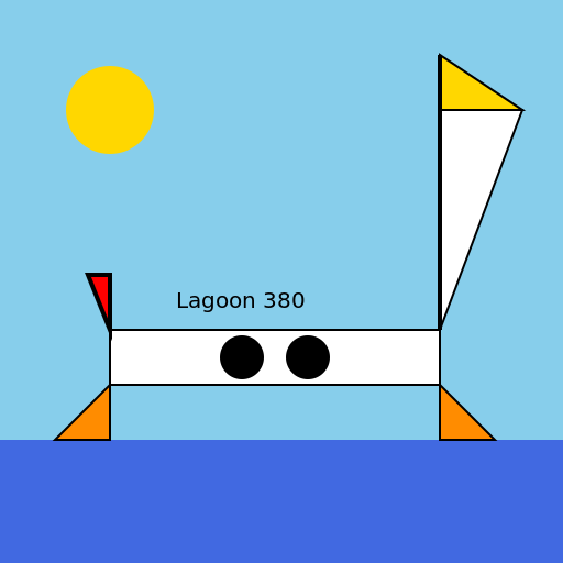 Sailing Catamaran - Lagoon 380 - DrawGPT