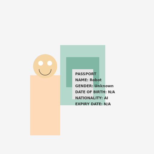Person checking a Robot's Passport - DrawGPT