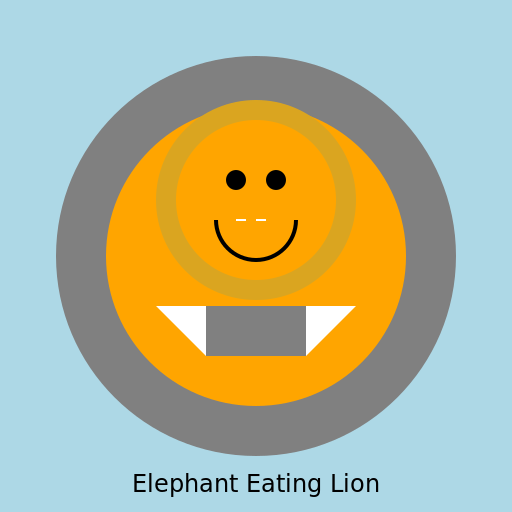 Elephant Eating Lion - DrawGPT