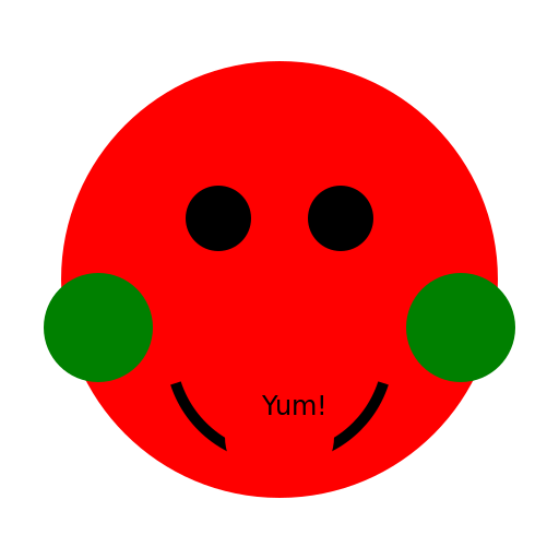 An Apple with Hands Eating Another Little Apple - DrawGPT