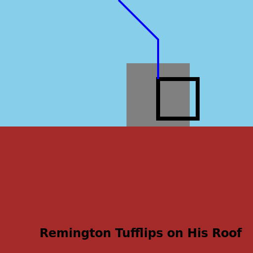 Remington Tufflips on His Roof Aiming a Water Gun - DrawGPT
