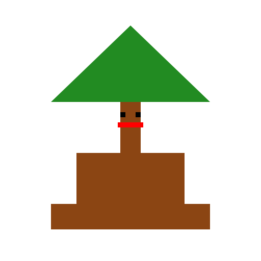 Cute Tree with Eyes and Mouth Sitting on a Chair - DrawGPT