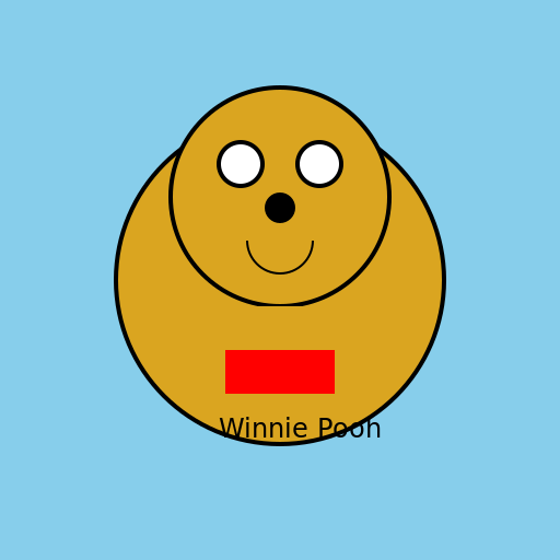 Winnie Pooh wearing a shirt with the Chinese flag - DrawGPT