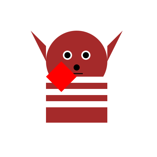 Dog with Big Ears, Striped Fur, and Wearing a Bandana - DrawGPT