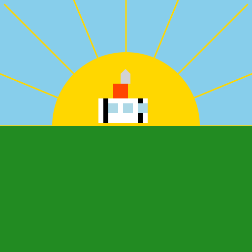 Sunrise on a Ferry - DrawGPT