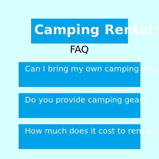 FAQ Banner for Camping Rental Company - AI Prompt #13573 - DrawGPT