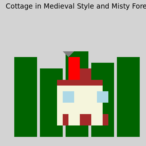 Cottage in Medieval Style and Misty Forest - DrawGPT
