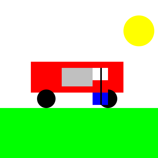 A car with the US flag under it - DrawGPT