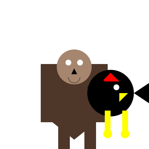 Gorilla Holding a Huge Black Rooster - DrawGPT