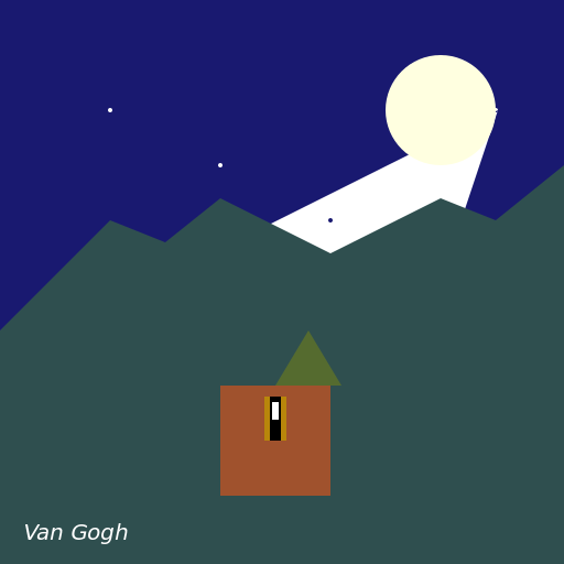 Van Gogh's Starry Night Landscape - DrawGPT