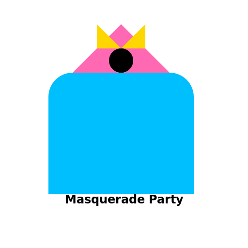 Water Bottle Label with Masquerade Party Theme - DrawGPT