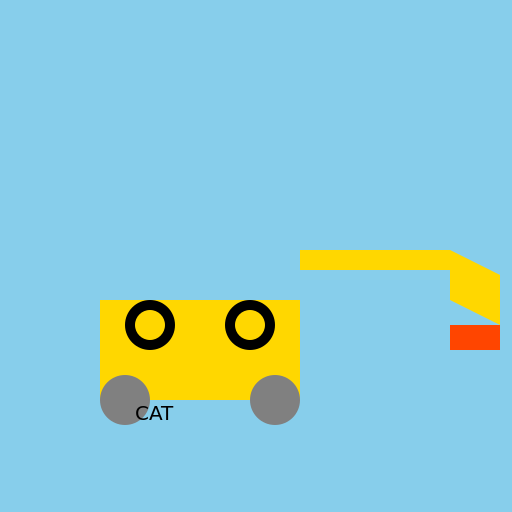 Cat Driving an Excavator with Hydraulic Breaker - DrawGPT