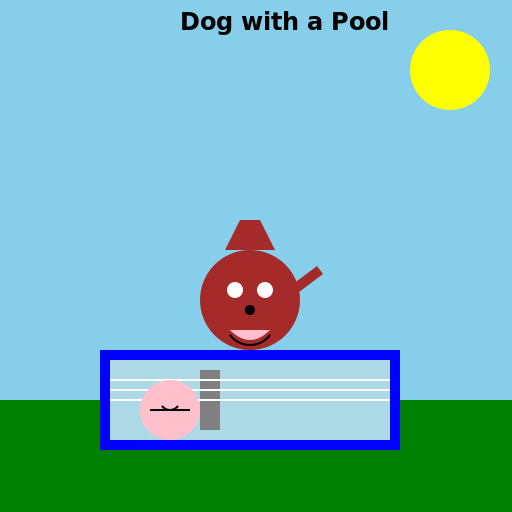 A dog with a pool - DrawGPT