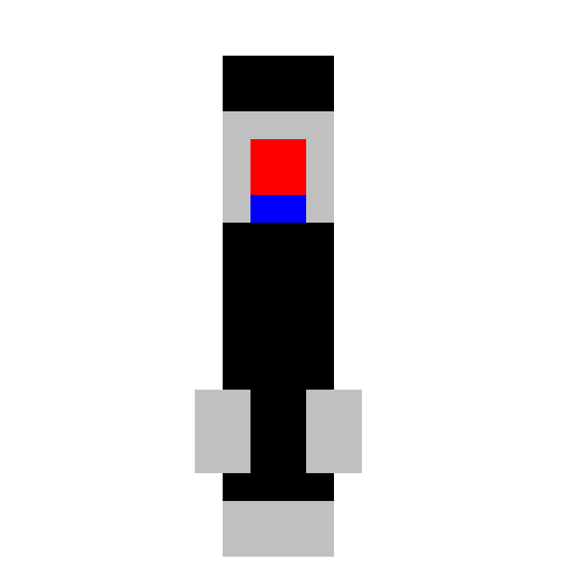 Tall man wearing metal mask with red glowing eyes and blue light on mouth, - DrawGPT