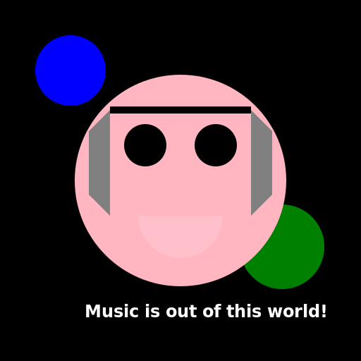 Girl with Headphones on a Background of Planets - DrawGPT