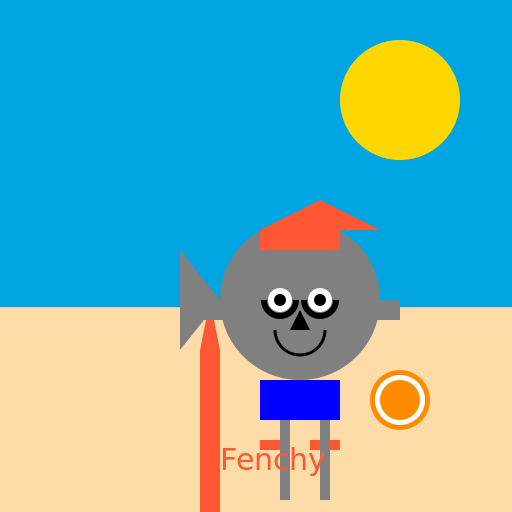 Grey Fenchy at the Beach - DrawGPT