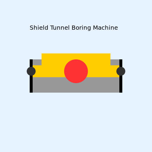 Shield Tunnel Boring Machine Illustration - DrawGPT