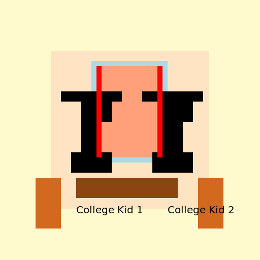 Two Poorly Drawn College Kids Sitting in a Dorm Room - DrawGPT