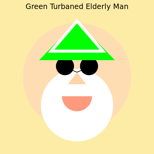 Green Turbaned Elderly Man - DrawGPT