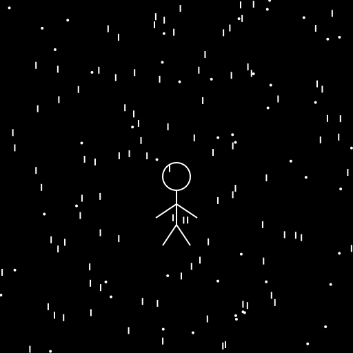 Stick figure watching the stars while it rains - DrawGPT