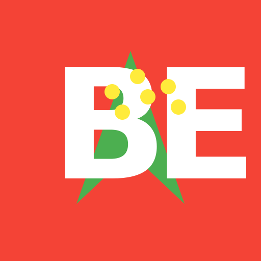 Christmas-themed Bloxearn Logo with inverted letter B and letter E - DrawGPT