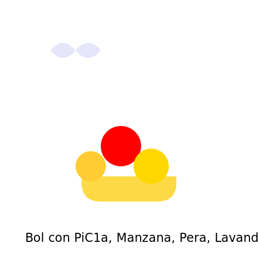 Bol con Piña, Manzana, Pera, Lavanda y Lirio - DrawGPT