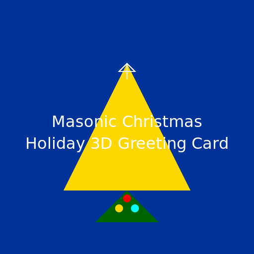 Masonic Christmas Holiday 3D Greeting Card - DrawGPT