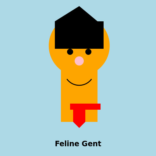 Feline gent with a monocle and an ascot hat - DrawGPT