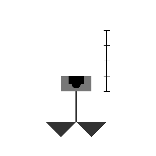 Isometric Sketch of a Camera on a Tripod with a Vertical Ruler - DrawGPT
