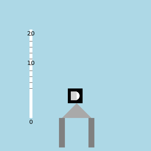 Isometric sketch of a camera on a tripod angled horizontally at a physics lab workstation - DrawGPT