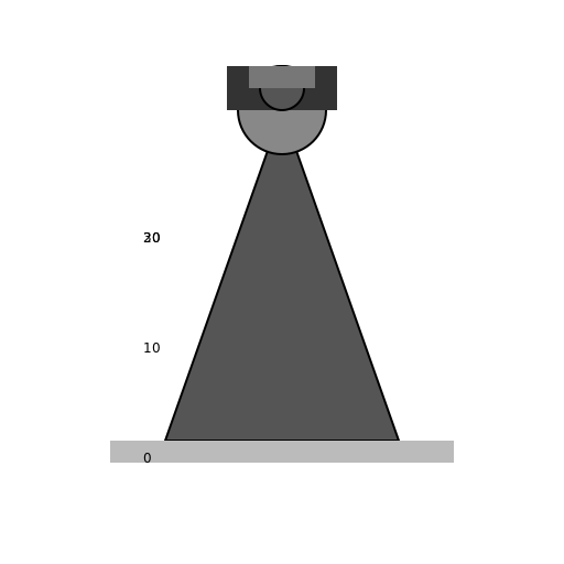 Isometric Sketch of a Camera on a Tripod with a Vertical Ruler - DrawGPT