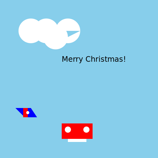 Santa Claus Flying Airplane on Christmas - DrawGPT