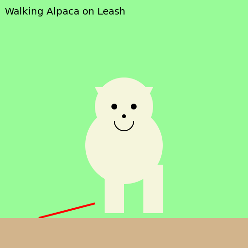 Walking Alpaca on Leash - DrawGPT
